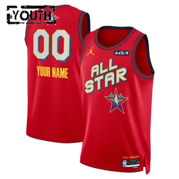 Maglia Jordan Personalizzata All Star 2025 Swingman Rosso - Bambino