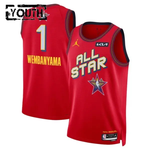 Maglia Jordan Victor Wembanyama All Star 2025 Swingman Rosso - Bambino