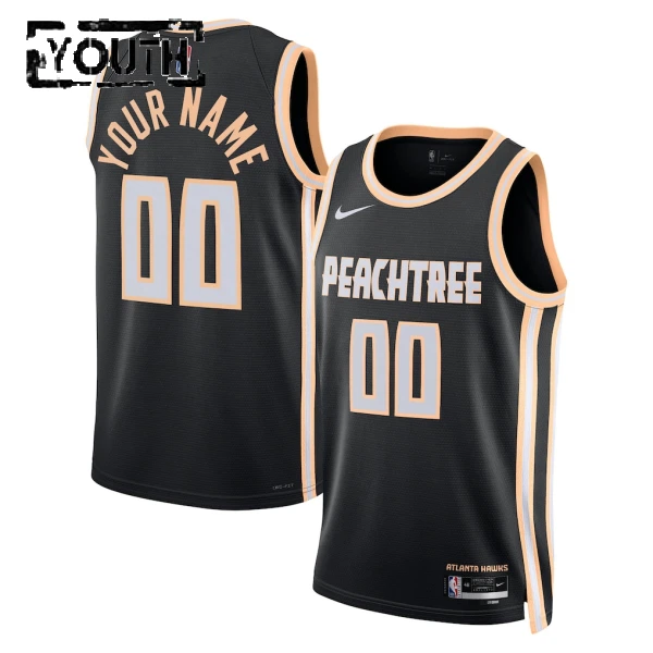 Maglia Atlanta Hawks Personalizzata City Edition 2025-26 Swingman Nero - Bambino