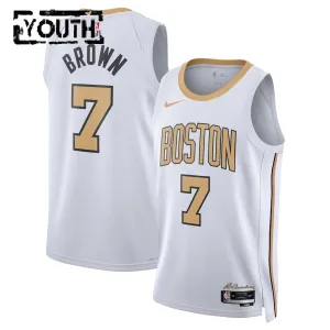 Maglia Boston Celtics Jaylen Brown City Edition 2025-26 Swingman Bianco - Bambino