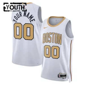 Maglia Boston Celtics Personalizzata City Edition 2025-26 Swingman Bianco - Bambino