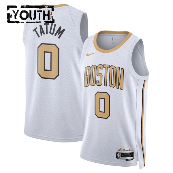 Maglia Boston Celtics Tatum City Edition 2025-26 Swingman Bianco - Bambino