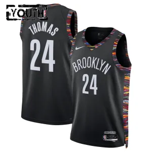 Maglia Brooklyn Nets Cam Thomas City Edition 2025-26 Swingman Nero - Bambino