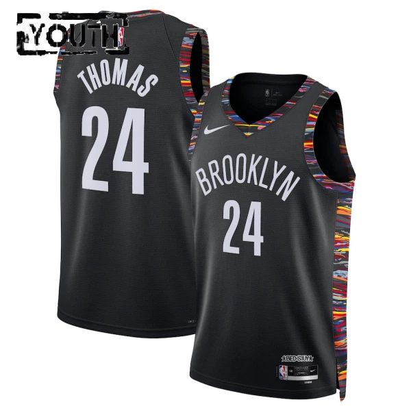 Maglia Brooklyn Nets Cam Thomas City Edition 2025-26 Swingman Nero - Bambino Maglia Brooklyn Nets Cam Thomas City Edition 2025-26 Swingman Nero - Bambino