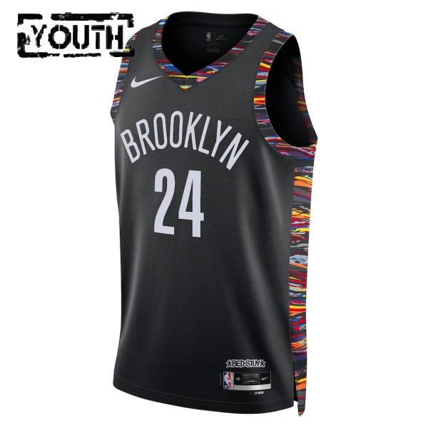 Maglia Brooklyn Nets Cam Thomas City Edition 2025-26 Swingman Nero - Bambino