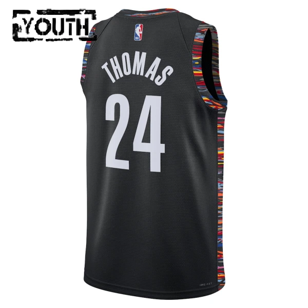 Maglia Brooklyn Nets Cam Thomas City Edition 2025-26 Swingman Nero - Bambino