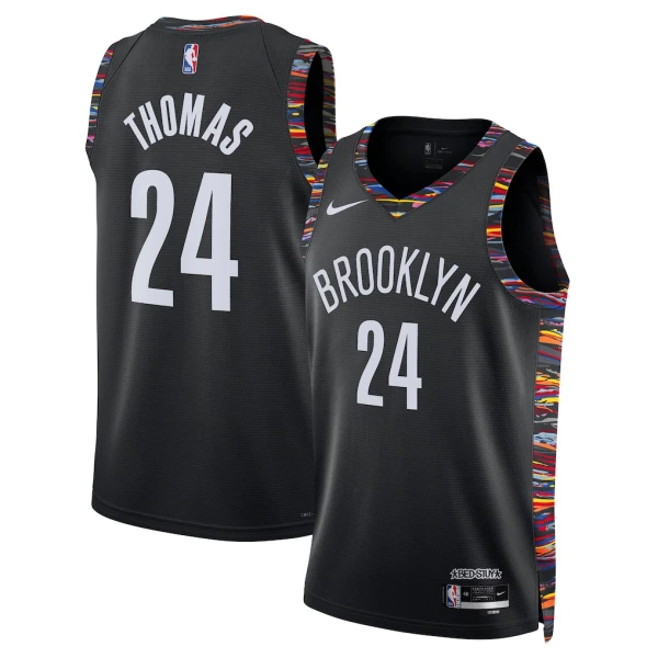 Maglia Brooklyn Nets Cam Thomas City Edition 2025-26 Swingman Nero - Uomo