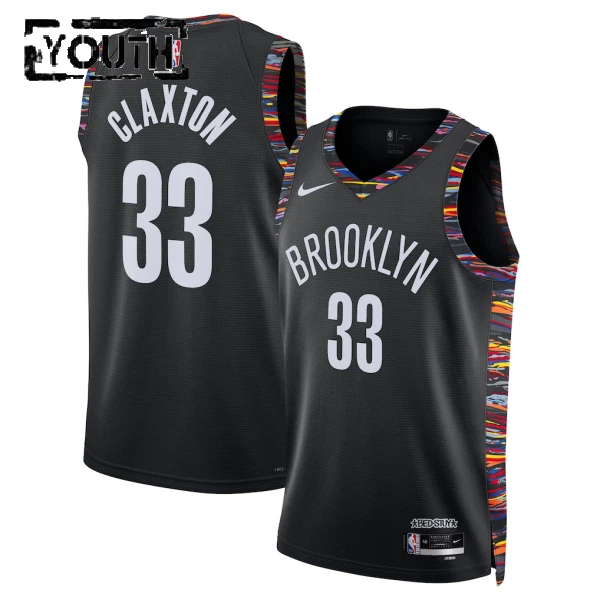 Maglia Brooklyn Nets Nic Claxton City Edition 2025-26 Swingman Nero - Bambino