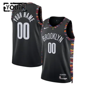 Maglia Brooklyn Nets Personalizzata City Edition 2025-26 Swingman Nero - Bambino