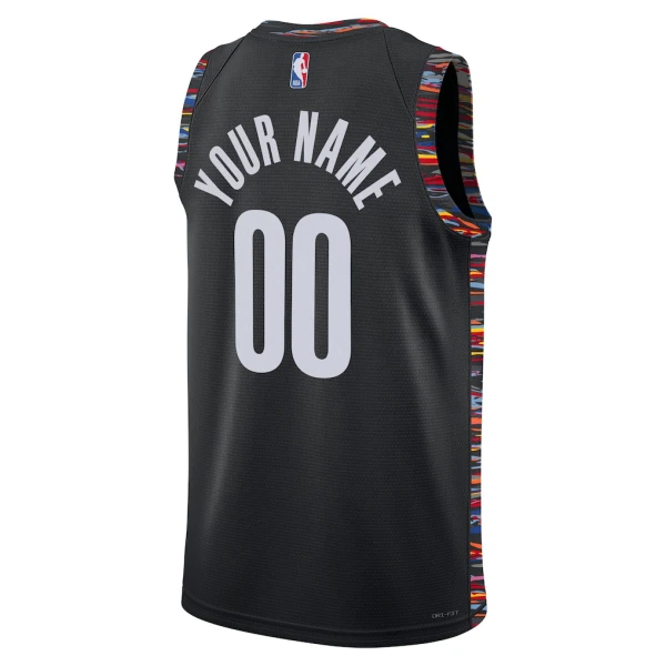 Maglia Brooklyn Nets Personalizzata City Edition 2025-26 Swingman Nero - Uomo