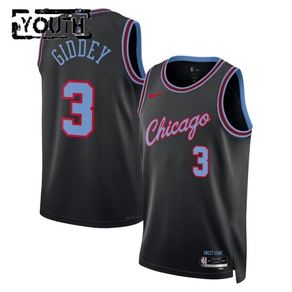 Maglia Chicago Bulls Josh Giddey City Edition 2025-26 Swingman Nero - Bambino Maglia Chicago Bulls Josh Giddey City Edition 2025-26 Swingman Nero - Bambino