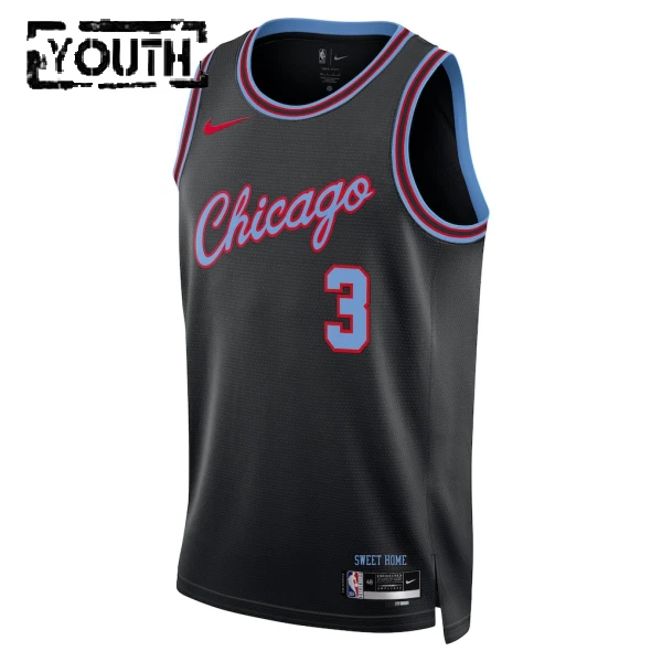 Maglia Chicago Bulls Josh Giddey City Edition 2025-26 Swingman Nero - Bambino
