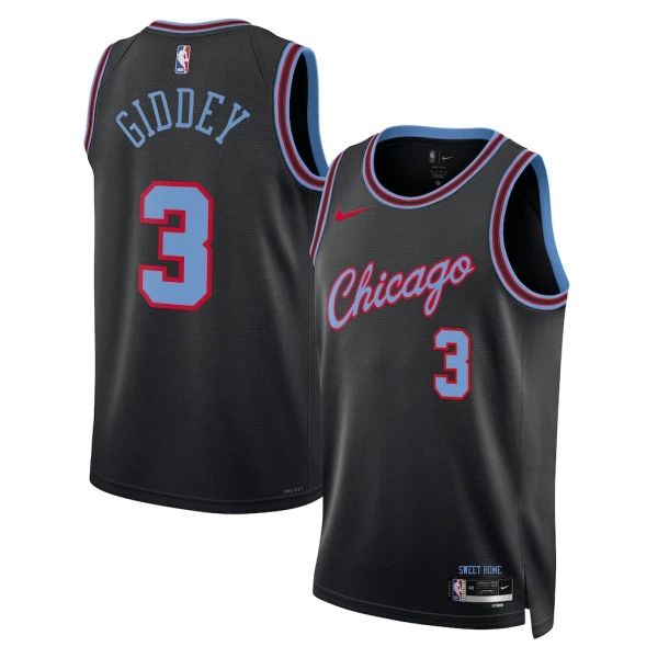 Maglia Chicago Bulls Josh Giddey City Edition 2025-26 Swingman Nero - Uomo