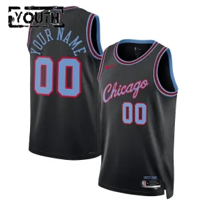 Maglia Chicago Bulls Personalizzata City Edition 2025-26 Swingman Nero - Bambino