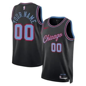 Maglia Chicago Bulls Personalizzata City Edition 2025-26 Swingman Nero - Uomo