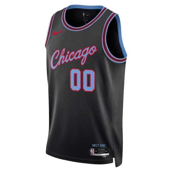 Maglia Chicago Bulls Personalizzata City Edition 2025-26 Swingman Nero - Uomo