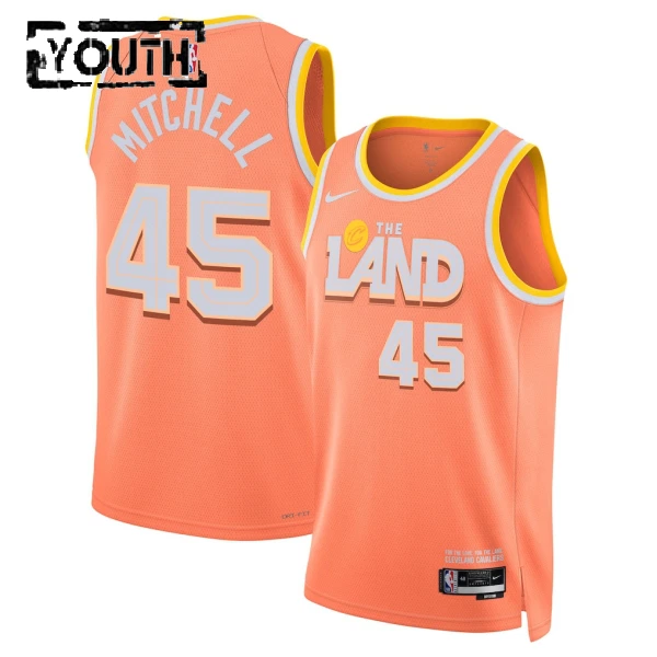 Maglia Cleveland Cavaliers Donovan Mitchell City Edition 2025-26 Swingman Arancione - Bambino