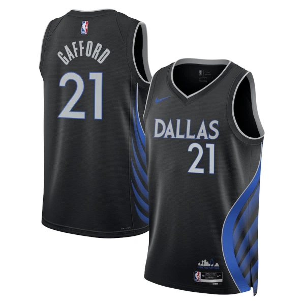 Maglia Dallas Mavericks Daniel Gafford City Edition 2025-26 Swingman Nero - Uomo
