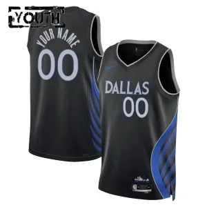 Maglia Dallas Mavericks Personalizzata City Edition 2025-26 Swingman Nero - Bambino