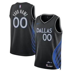 Maglia Dallas Mavericks Personalizzata City Edition 2025-26 Swingman Nero - Uomo