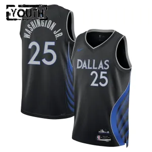Maglia Dallas Mavericks Washington JR City Edition 2025-26 Swingman Nero - Bambino