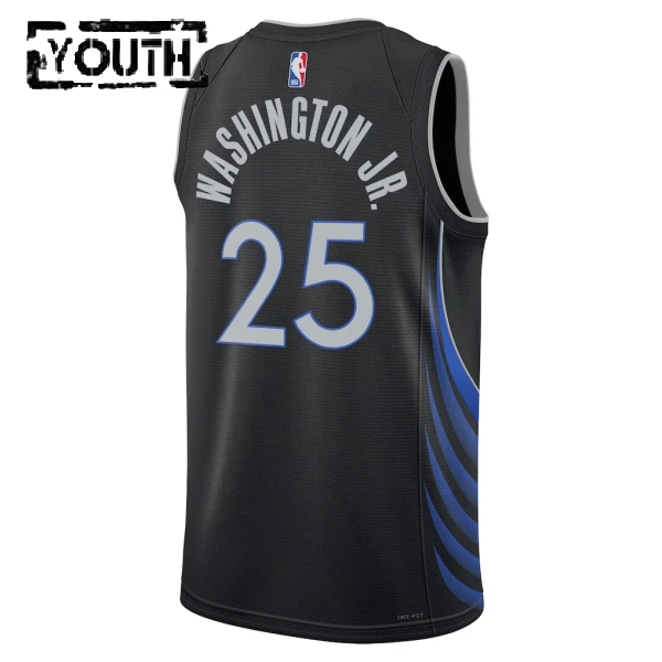 Maglia Dallas Mavericks Washington JR City Edition 2025-26 Swingman Nero - Bambino