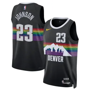 Maglia Denver Nuggets Cameron Johnson City Edition 2025-26 Swingman Nero - Uomo
