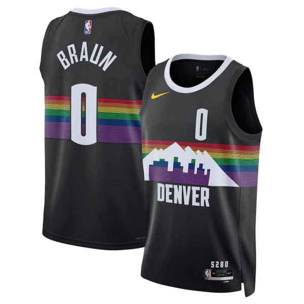 Maglia Denver Nuggets Christian Braun City Edition 2025-26 Swingman Nero - Uomo