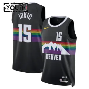 Maglia Denver Nuggets Nikola Jokic City Edition 2025-26 Swingman Nero - Bambino