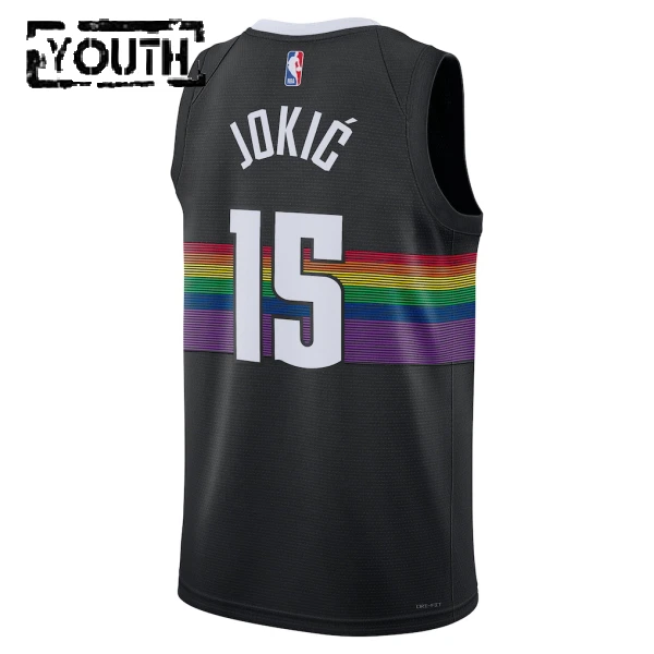 Maglia Denver Nuggets Nikola Jokic City Edition 2025-26 Swingman Nero - Bambino