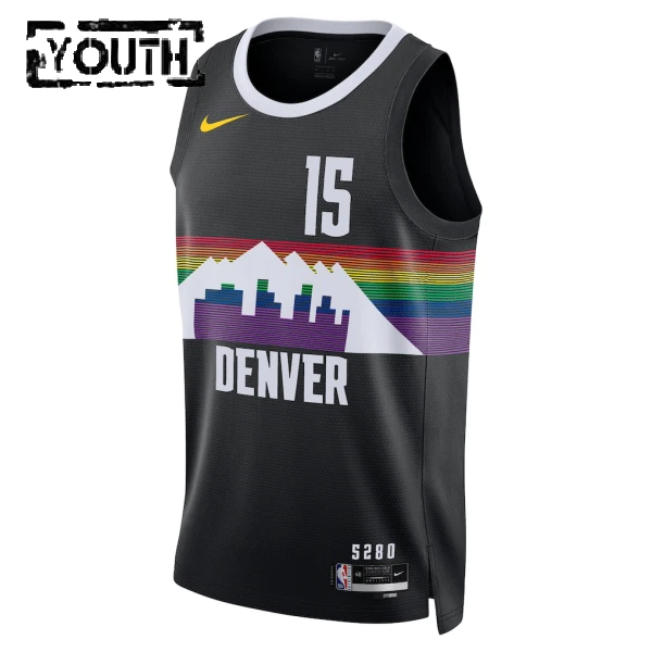 Maglia Denver Nuggets Nikola Jokic City Edition 2025-26 Swingman Nero - Bambino