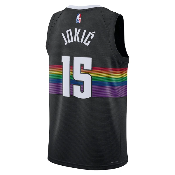 Maglia Denver Nuggets Nikola Jokic City Edition 2025-26 Swingman Nero - Uomo