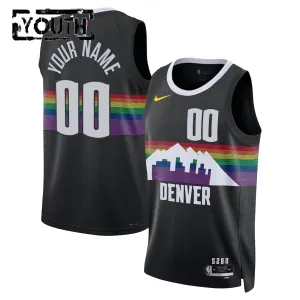 Maglia Denver Nuggets Personalizzata City Edition 2025-26 Swingman Nero - Bambino