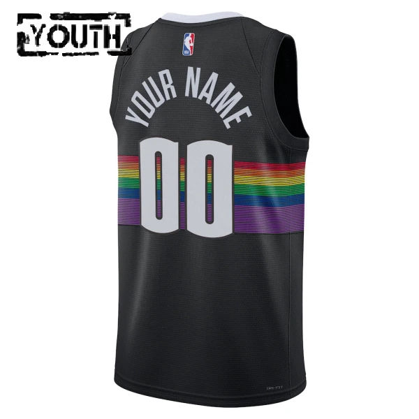 Maglia Denver Nuggets Personalizzata City Edition 2025-26 Swingman Nero - Bambino