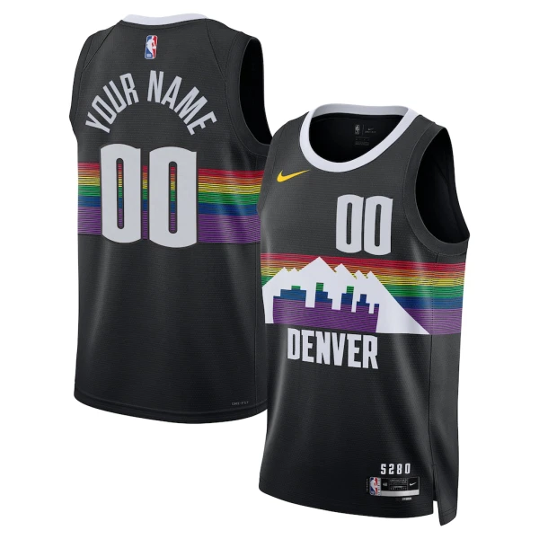 Maglia Denver Nuggets Personalizzata City Edition 2025-26 Swingman Nero - Uomo Maglia Denver Nuggets Personalizzata City Edition 2025-26 Swingman Nero - Uomo