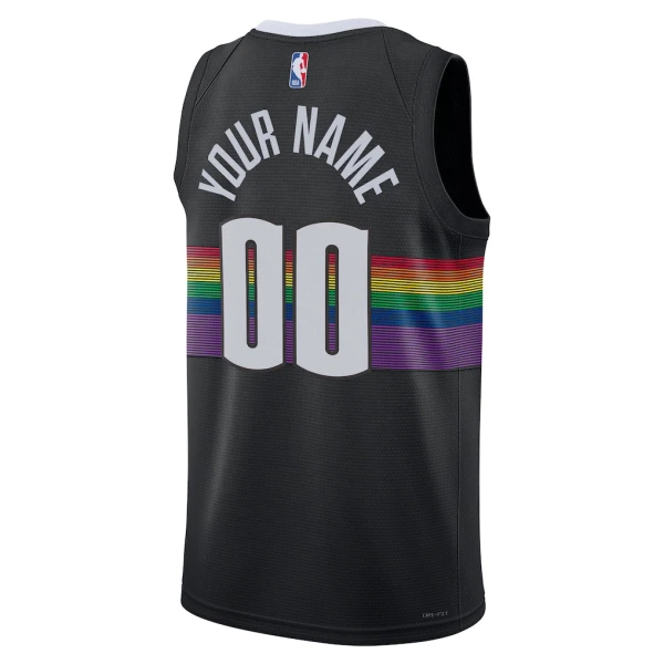 Maglia Denver Nuggets Personalizzata City Edition 2025-26 Swingman Nero - Uomo