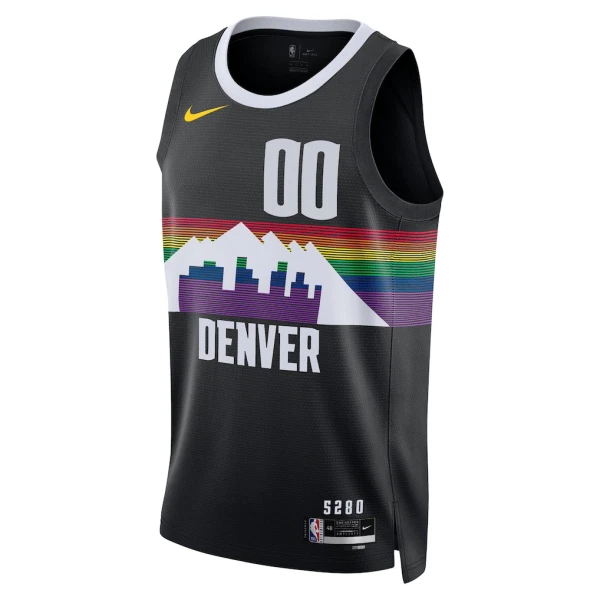Maglia Denver Nuggets Personalizzata City Edition 2025-26 Swingman Nero - Uomo