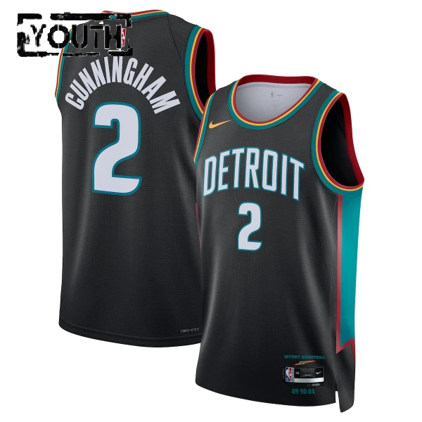 Maglia Detroit Pistons Cade Cunningham City Edition 2025-26 Swingman Nero - Bambino