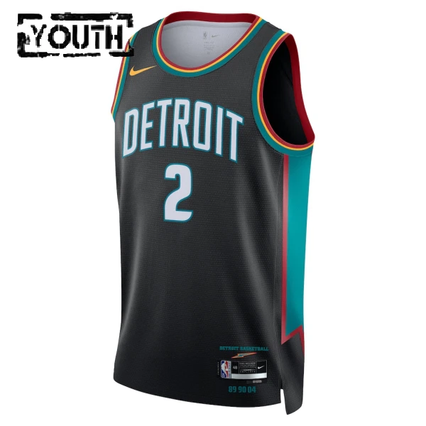 Maglia Detroit Pistons Cade Cunningham City Edition 2025-26 Swingman Nero - Bambino