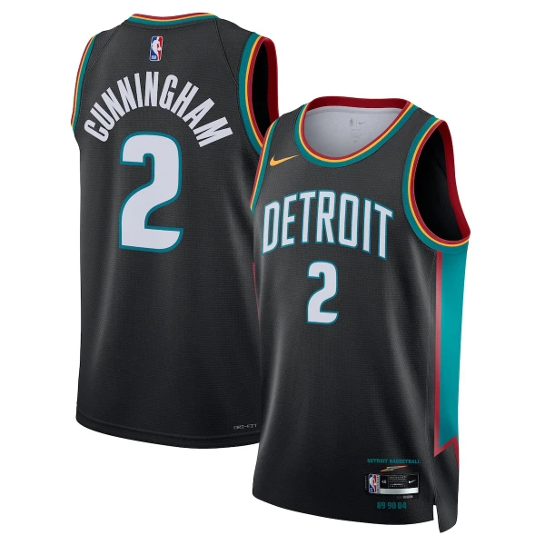Maglia Detroit Pistons Cade Cunningham City Edition 2025-26 Swingman Nero - Uomo