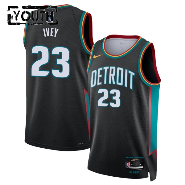 Maglia Detroit Pistons Jaden Ivey City Edition 2025-26 Swingman Nero - Bambino