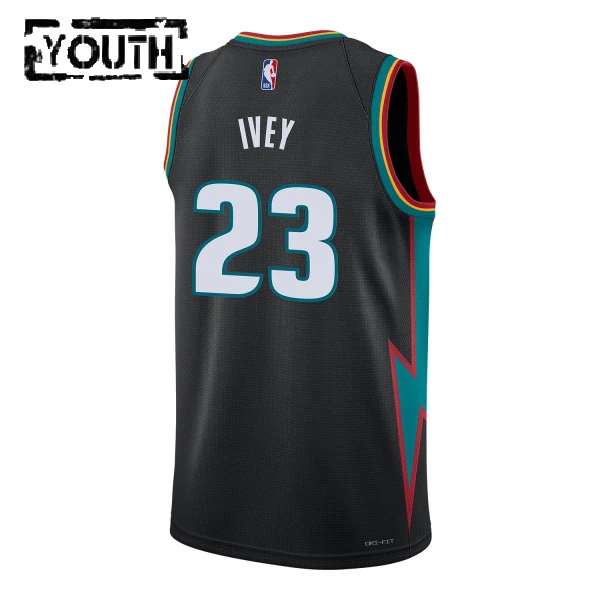 Maglia Detroit Pistons Jaden Ivey City Edition 2025-26 Swingman Nero - Bambino