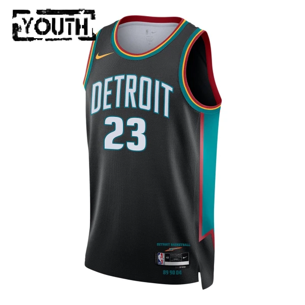 Maglia Detroit Pistons Jaden Ivey City Edition 2025-26 Swingman Nero - Bambino
