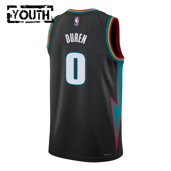 Maglia Detroit Pistons Jalen Duren City Edition 2025-26 Swingman Nero - Bambino