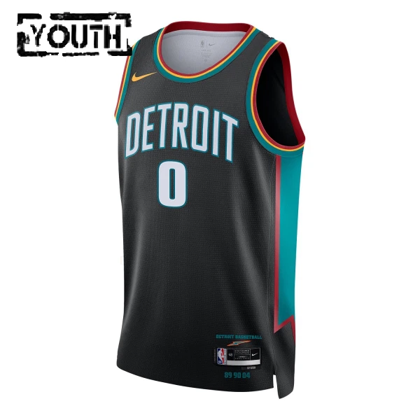 Maglia Detroit Pistons Jalen Duren City Edition 2025-26 Swingman Nero - Bambino