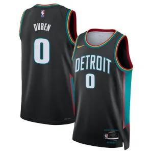 Maglia Detroit Pistons Jalen Duren City Edition 2025-26 Swingman Nero - Uomo