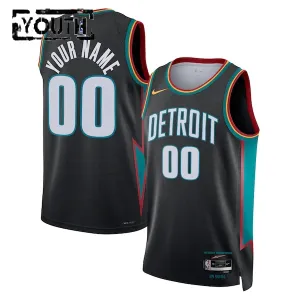 Maglia Detroit Pistons Personalizzata City Edition 2025-26 Swingman Nero - Bambino