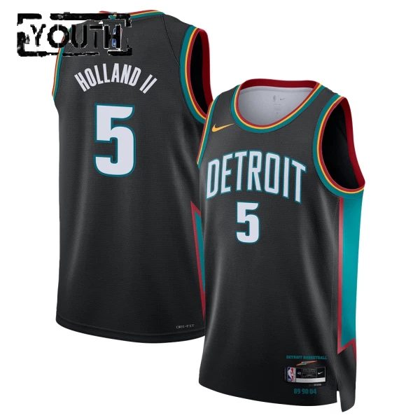 Maglia Detroit Pistons Ron Holland II City Edition 2025-26 Swingman Nero - Bambino