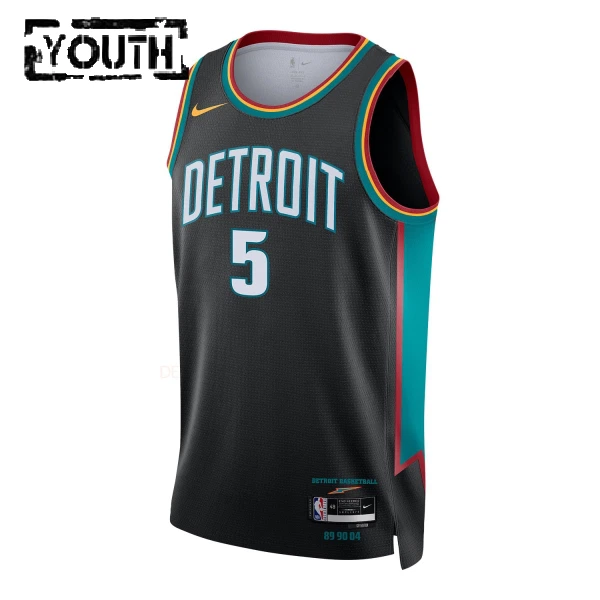 Maglia Detroit Pistons Ron Holland II City Edition 2025-26 Swingman Nero - Bambino
