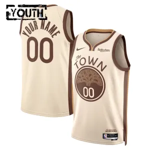 Maglia Golden State Warriors Personalizzata City Edition 2025-26 Swingman Bianco - Bambino